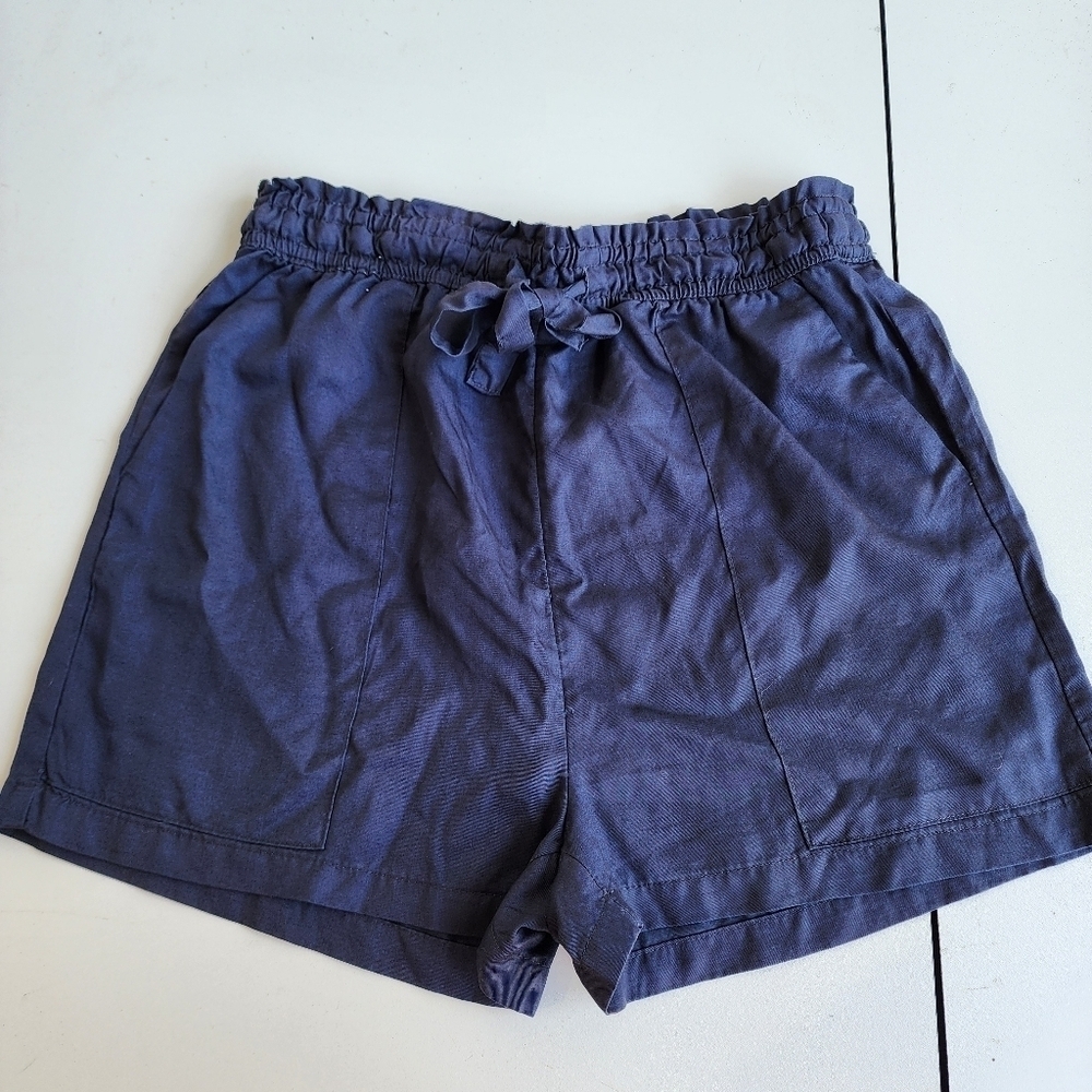 NWOT Japna Womens High Rise Elastic Waist Lyocell Shorts Charcoal Gray Sz M